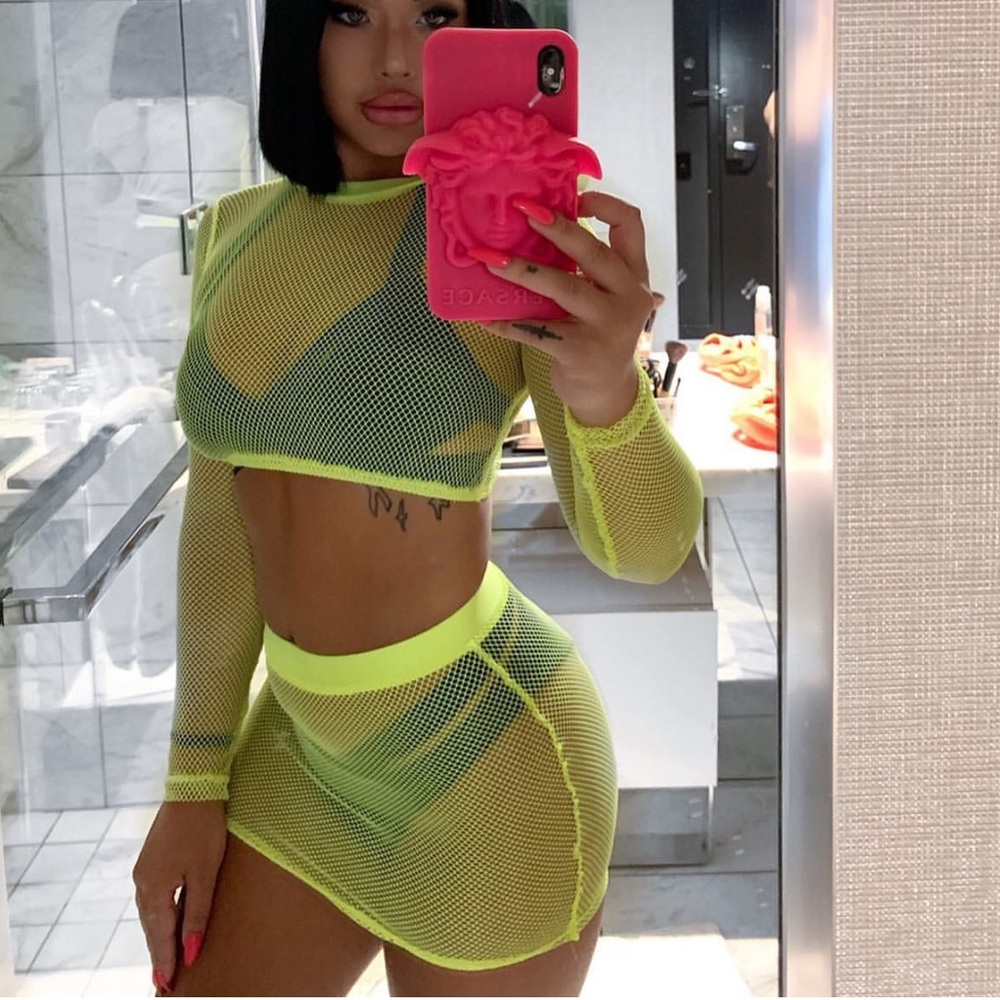 Sorella fishnet set; worn once